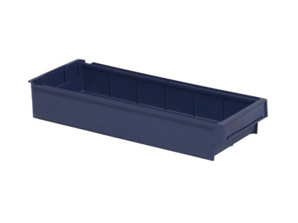 Onderdelenbak 600x230x100 mm (10,2L). Brede magazijnbak met maximale opslagcapaciteit. Ideaal voor magazijnen en werkplaatsen.