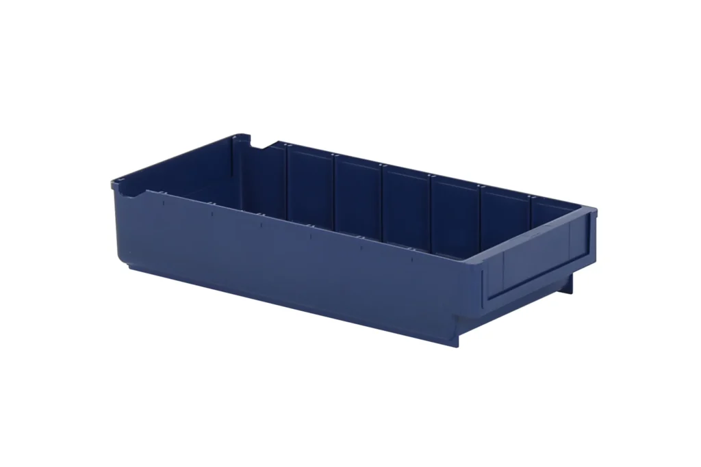Onderdelenbak 400x188x80 mm (6L). Brede magazijnbak met flexibele vakverdeling. Ideaal voor schappen en werkplaatsen. Direct leverbaar.